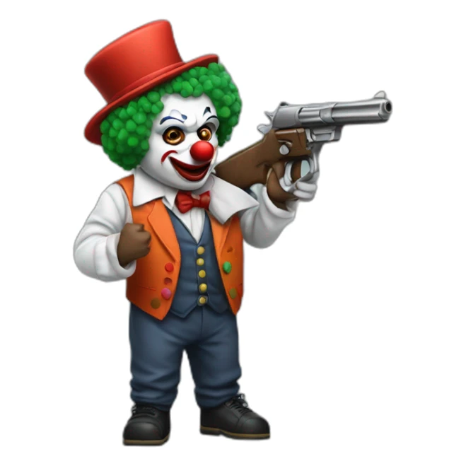 Clown gangster with gun sticker