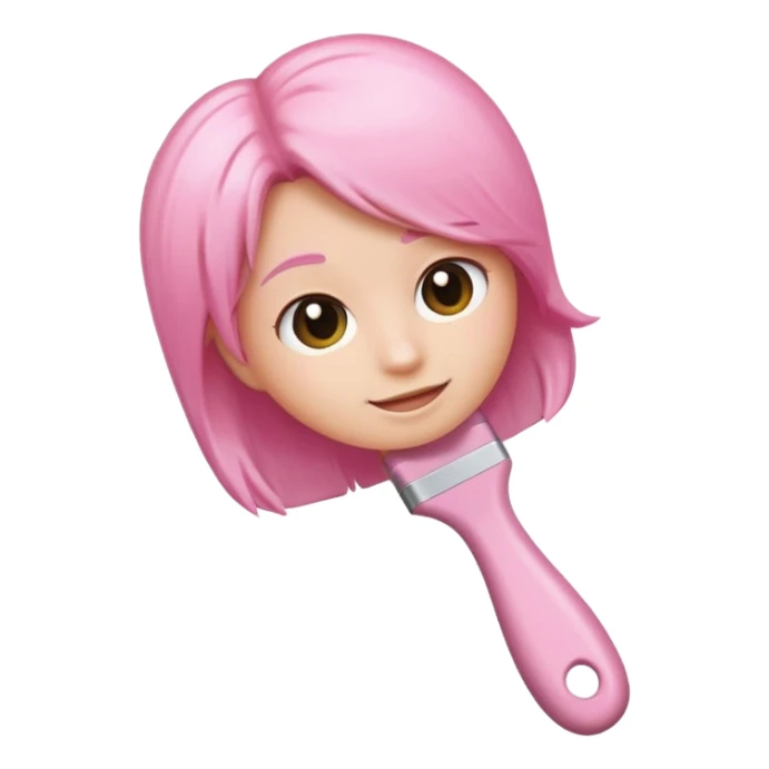 light pink hairbrush apple emoji style variation 2 sticker