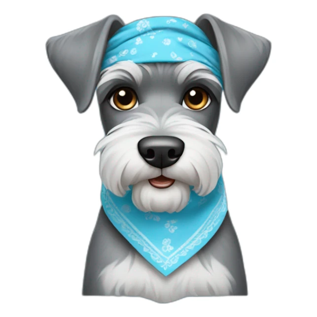 schnauzer with light blue bandana sticker