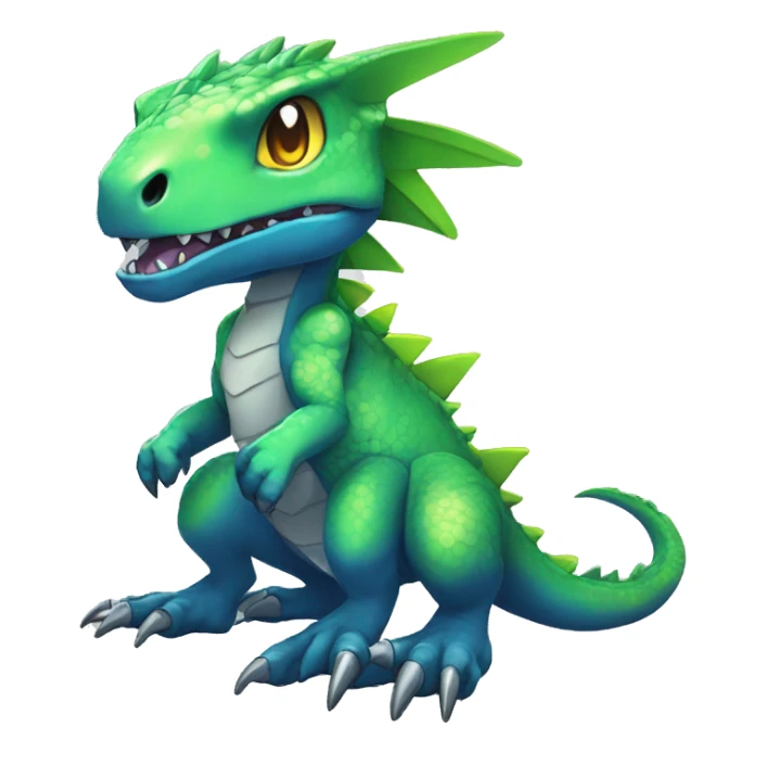  Cool Edgy Cute Shiny Colorful Digimon-Reptile full body sticker