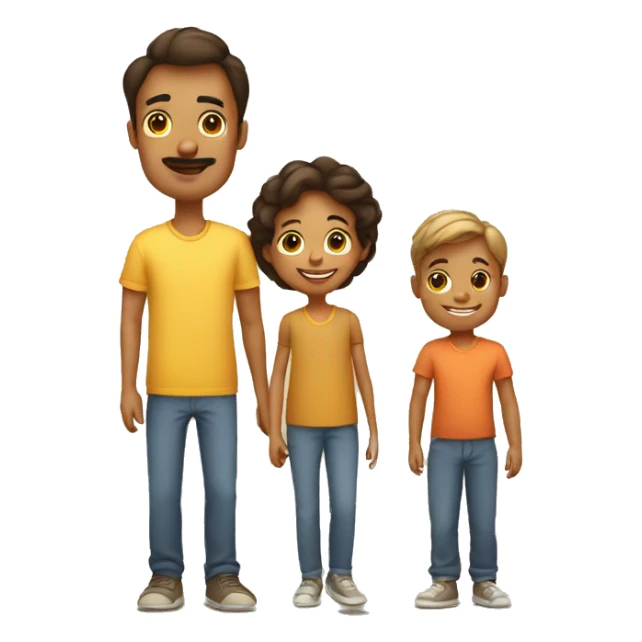 Family mother father little son sticker