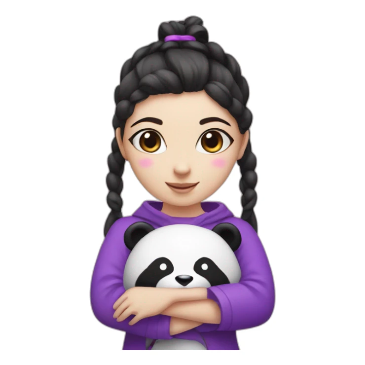 A panda girl with purple hearts  sticker