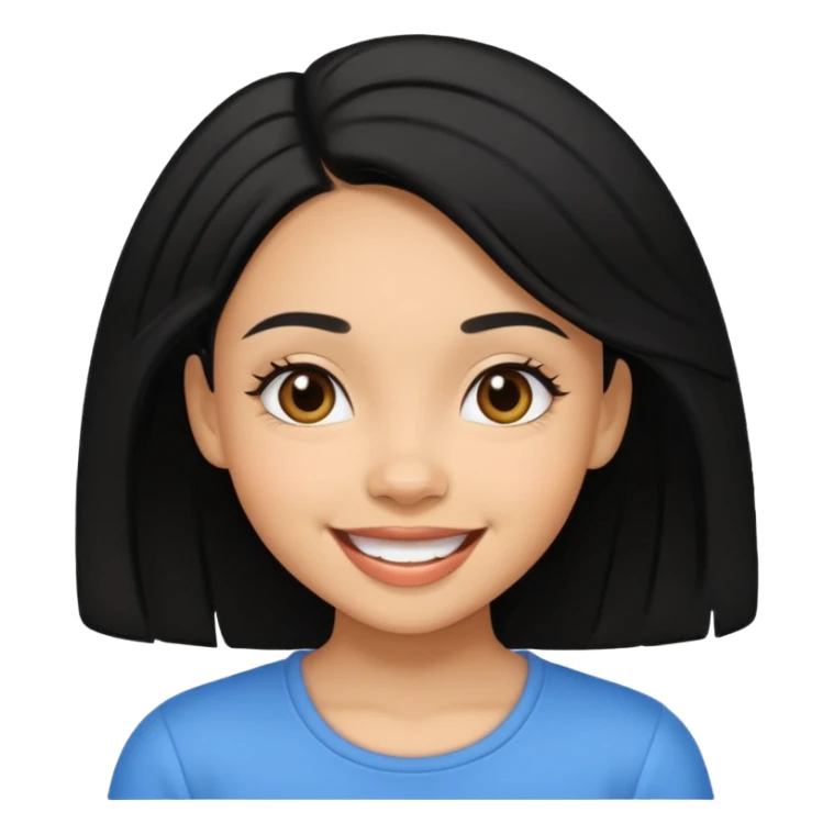 Cute lightskin girl with black hair sticker