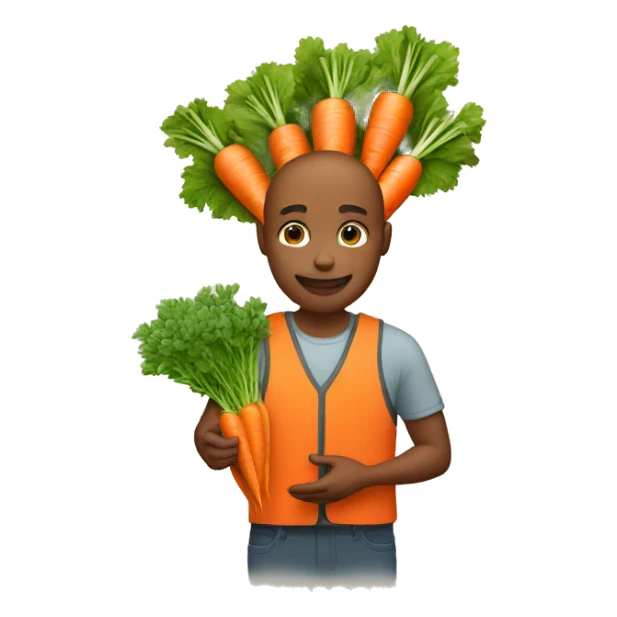 man gifting carrots insteasd of flowers sticker