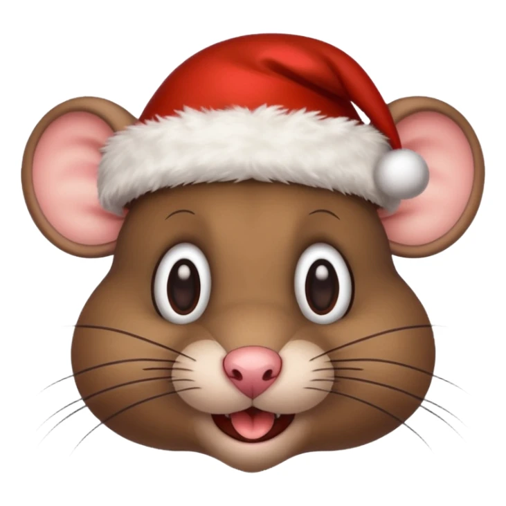Crazy swamp  rat with Christmas hats sticker