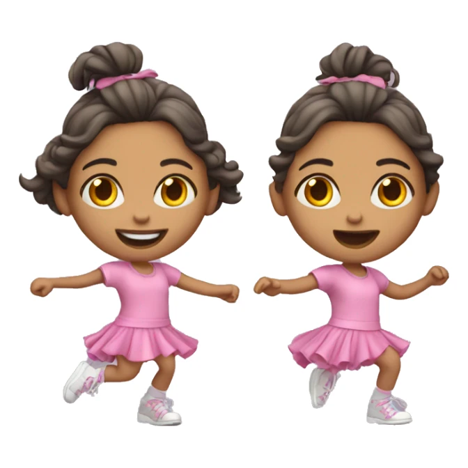 Cute 3d little girl emoji dance  sticker