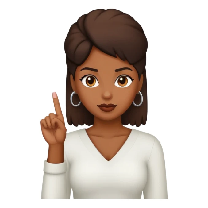 Black female sticking up her middle finger sticker