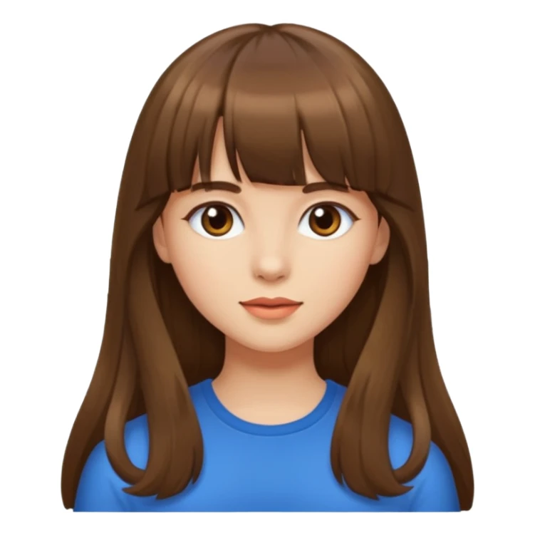 chica morena linda con cabello largo y fleco sticker