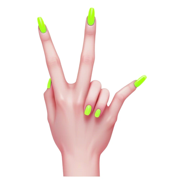 cyberpunk style neon middle finger with long neon nails sticker