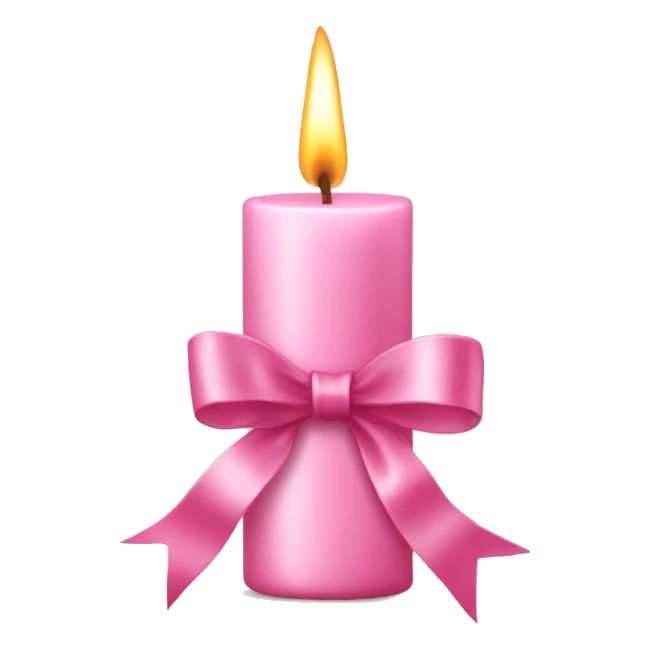 pastel pink christmas candle, with pink ribbon sticker