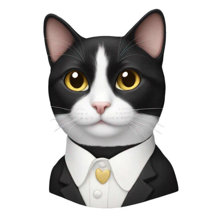 Tuxedo cat with white mustache  sticker