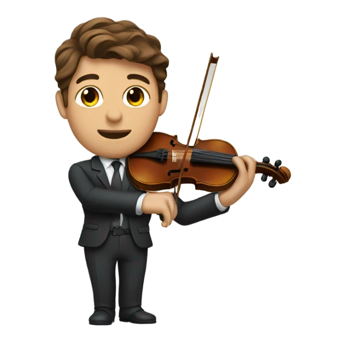 man with brown hair in a suit playing violin  sticker
