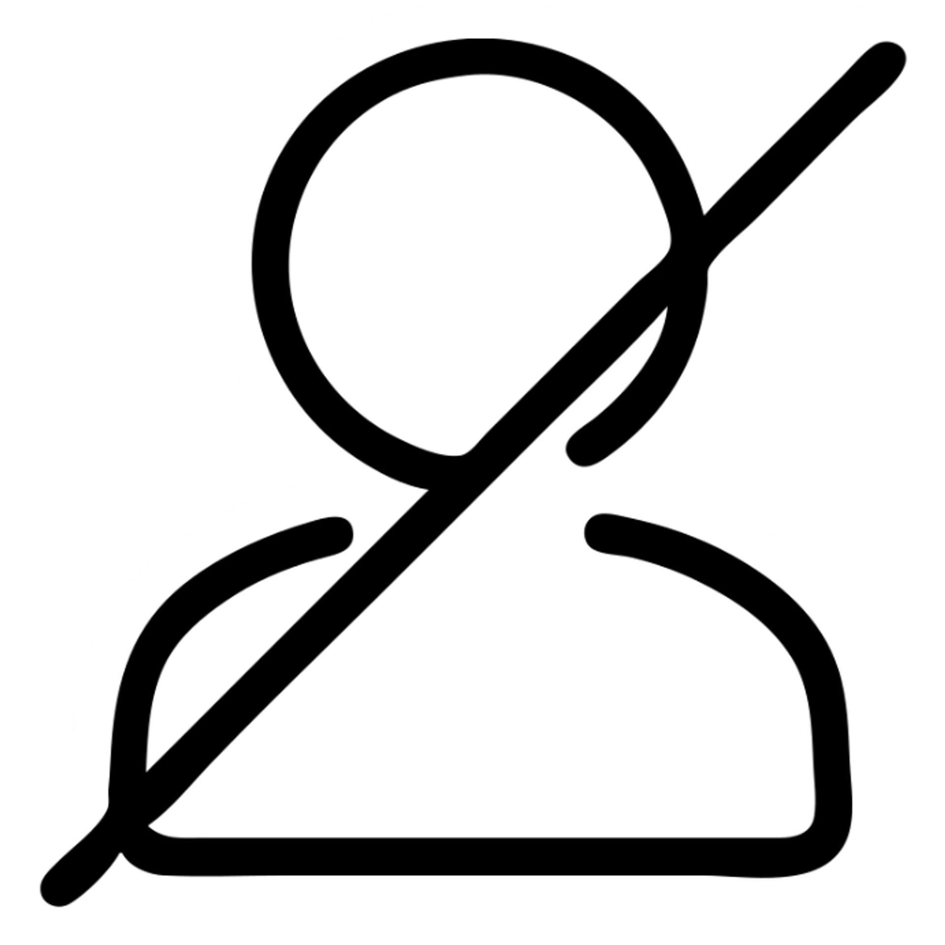 minimal abstract icon representing the concept of nobody, outline style sticker