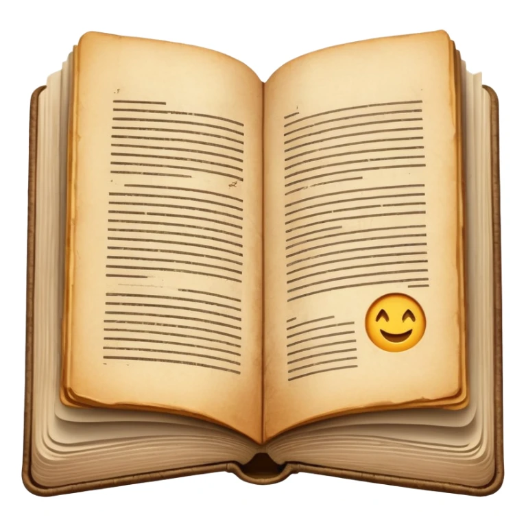 an open book with text sticker