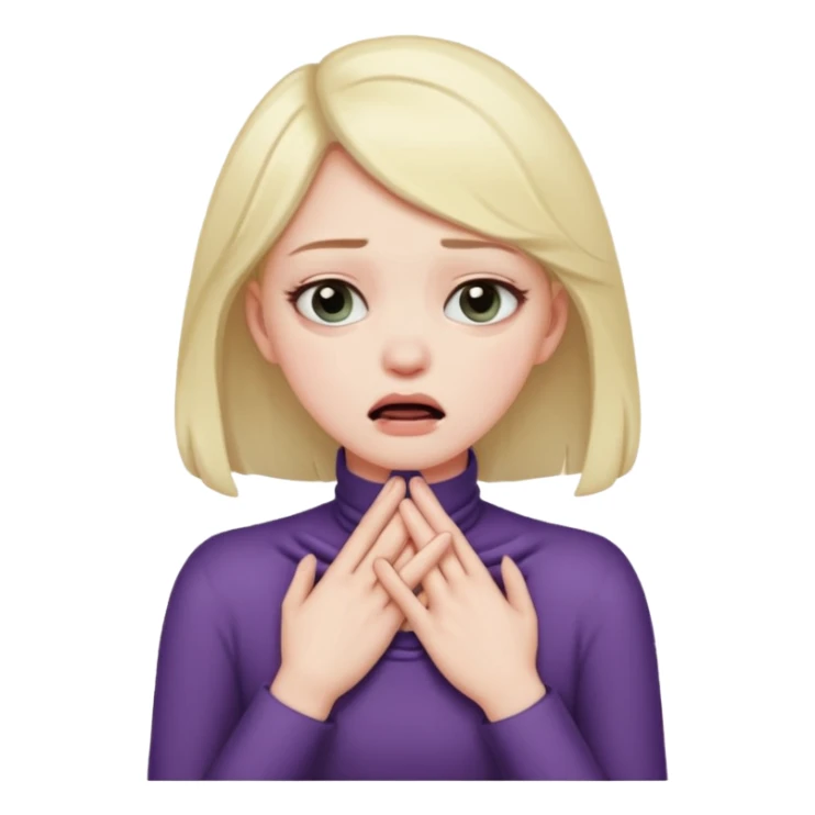 Girl pretending to choke herself  sticker