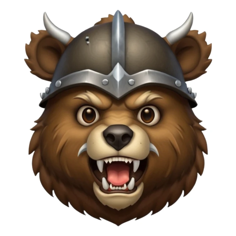 Bear wearing horned helmet growling sticker