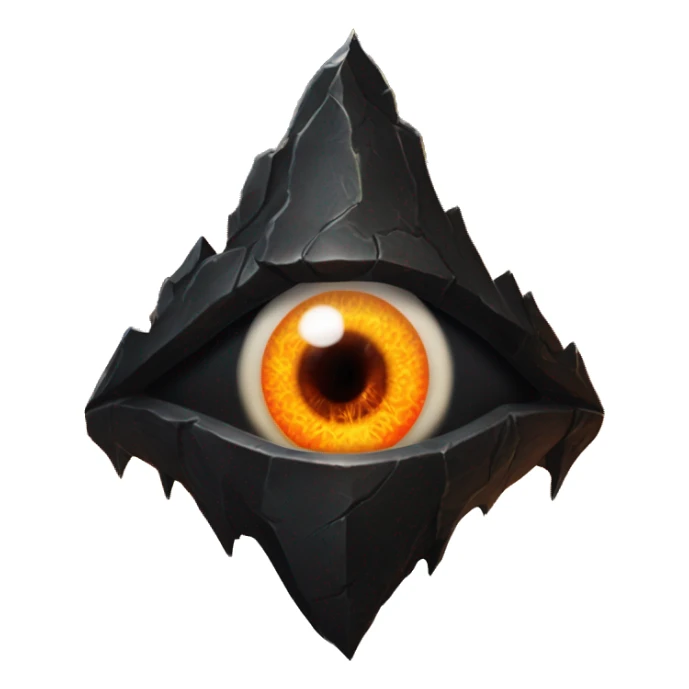 Eye of Sauron with glowing orange iris, set in a dark tower of Mordor sticker