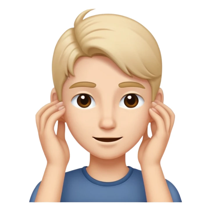 A face tucking their hair behind their ear with a little smirk and blushing  sticker