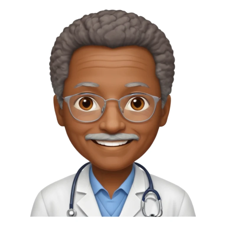 aftican american doctor emoji a bit older sticker