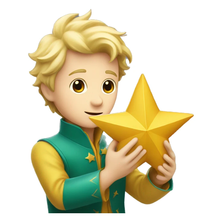 The little prince holds a star in his hands sticker