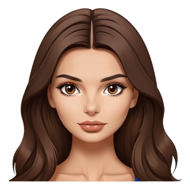 Beautiful woman with long brown hair, model, Emily Ratajkowski sticker