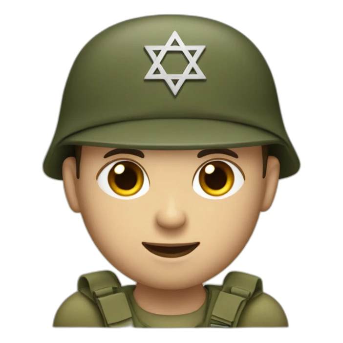 A Jewish soldier with an IDF uniform and a cap sticker