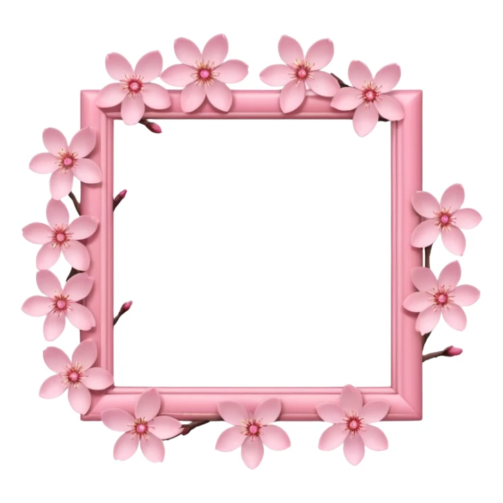 pink photo frame of a blossom sticker