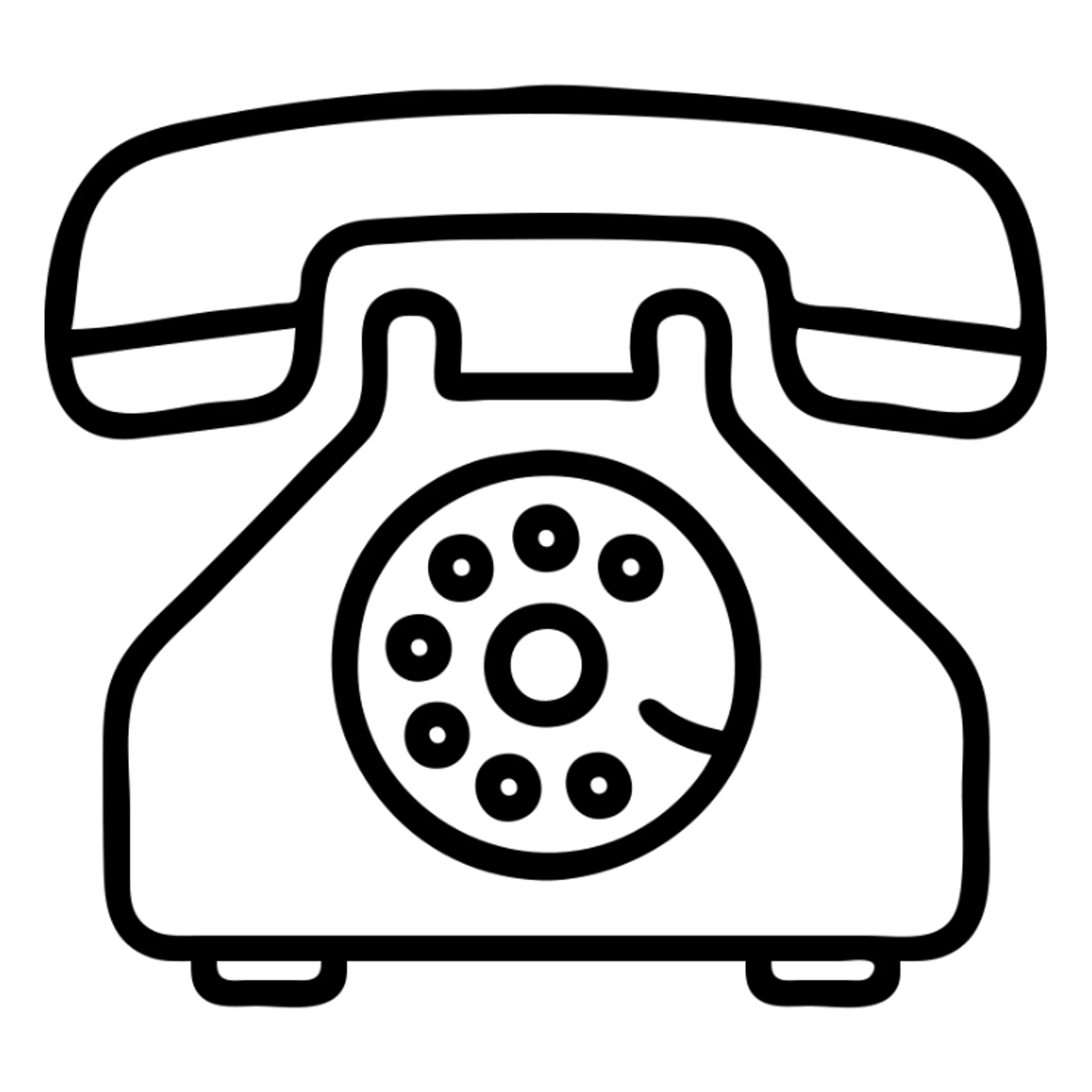 classic rotary telephone minimal lines icon style sticker
