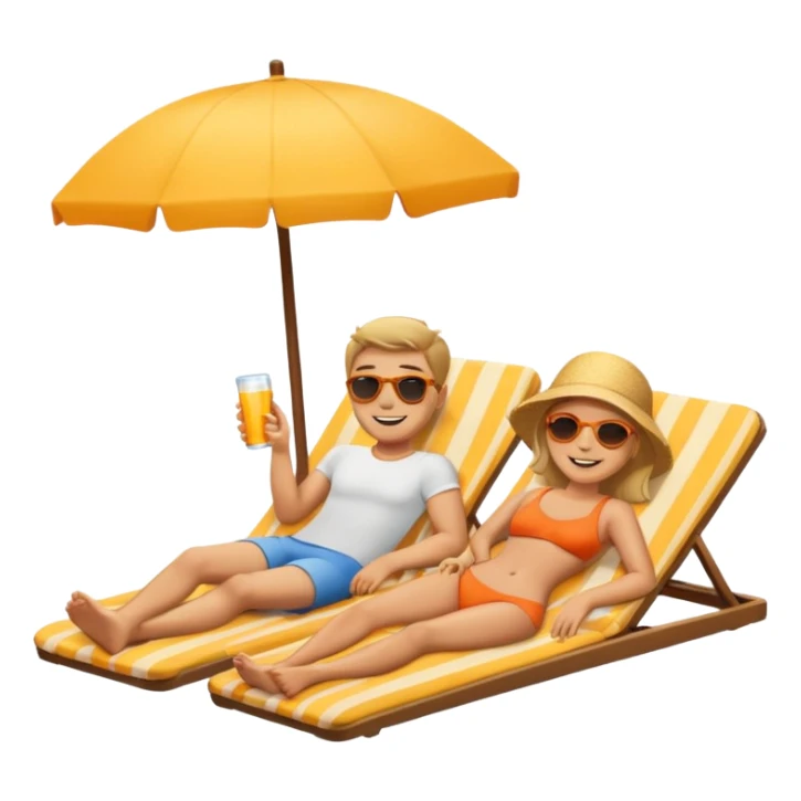 quiero que pongas ubna apreja tomando el sol y relajados sticker