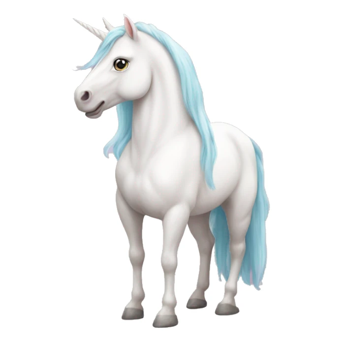 Fullbody White unicorn with pastel color mane  sticker