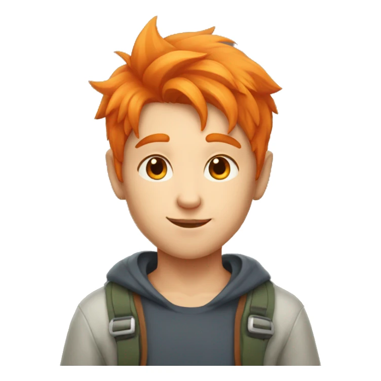 Boy with orange hair and the ears of a fox sticker