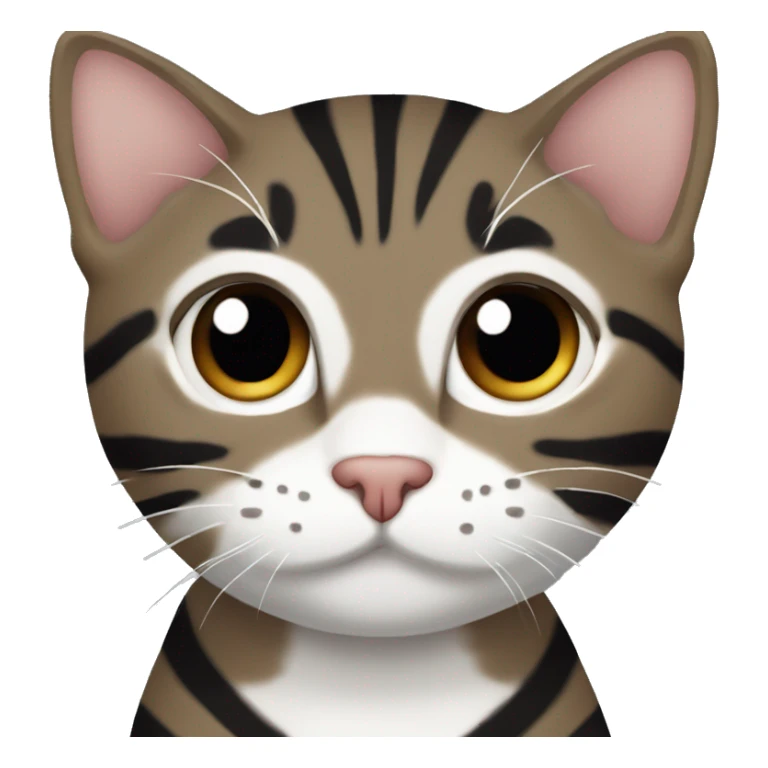 tabby cat (black & very dark brown stripes) domestic shorthair with white underbelly  sticker