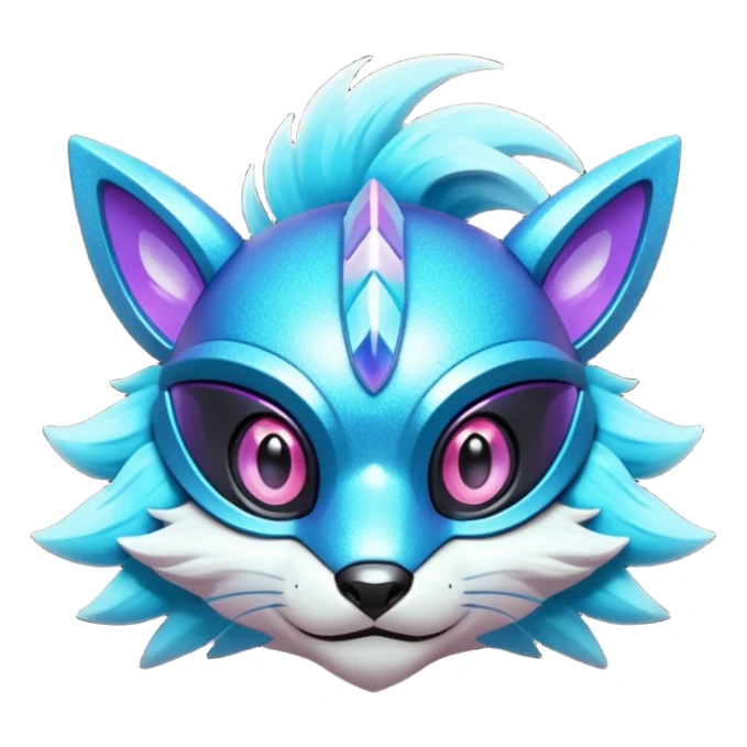  Epic legendary rare mechanical Shiny sparkly transparent bioluminescent luminescent vibrant bright pastel dark exotic iridescent colorful gradients futuristic modern metallic glossy glittery fantasy-cyber-Protogen-Fakémon-Pokémon-Vernid-creature sticker