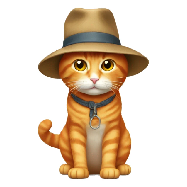Orange cat wear hat and boots  sticker