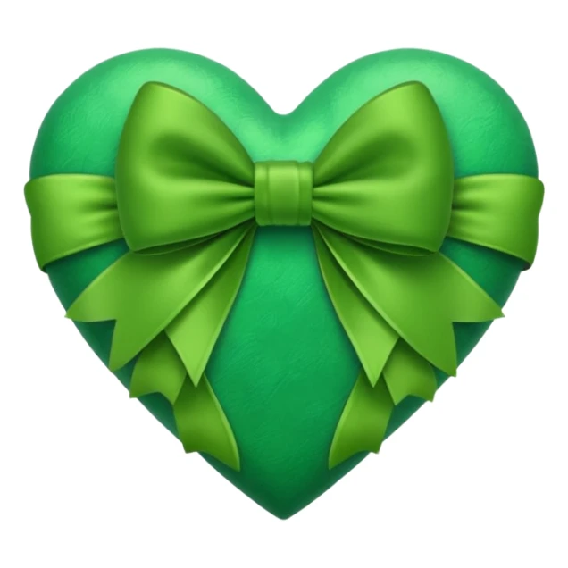 heart with a velvet bow, green sticker