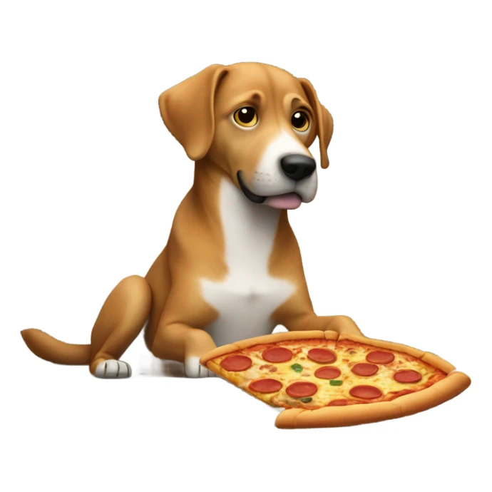 DOG EATING PIZZA WATCHING TV ON COUCH sticker