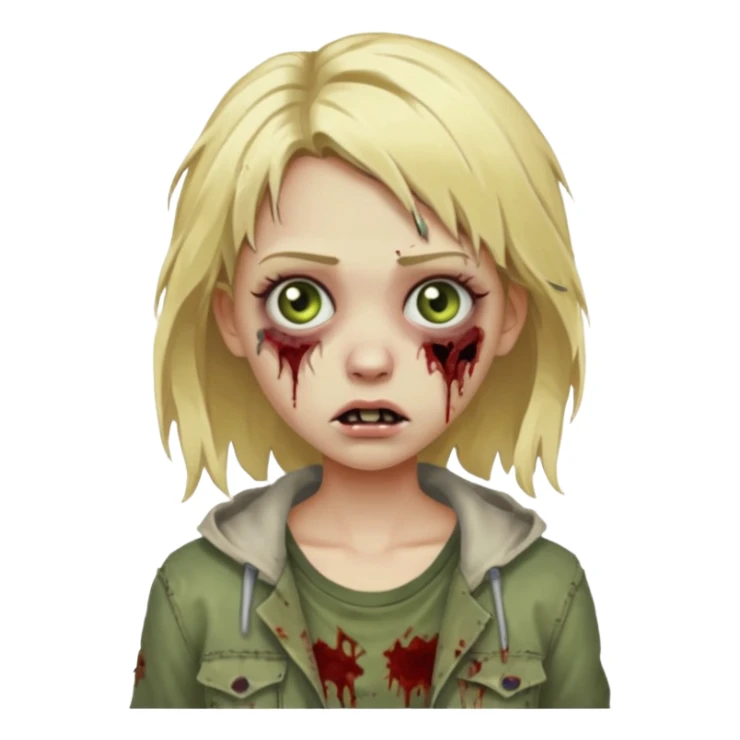 girl zombie with blonde hair sticker