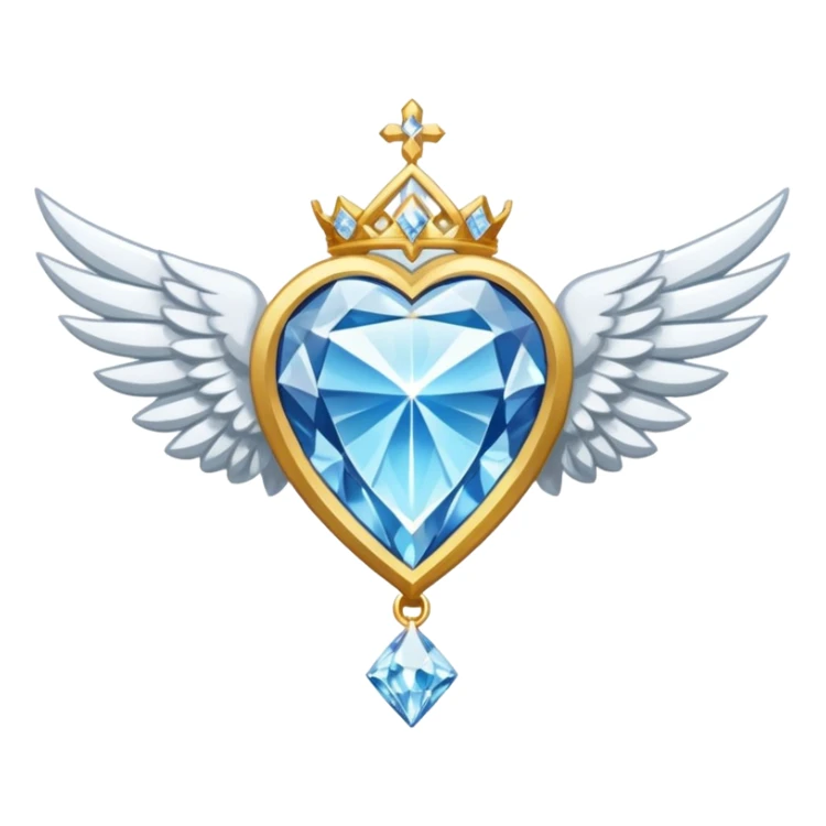 holy diamond emblem with white wings and diamond in the middle sticker