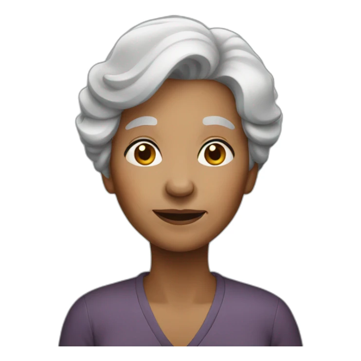 Old woman grey hair sticker