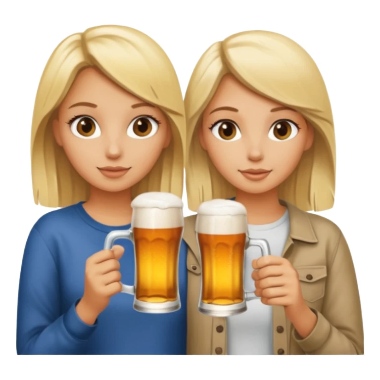 Two blonde girls best friends drinking a beer  sticker