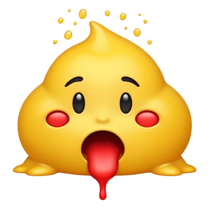  classic yellow emoji vomits with red stuff from mouth sticker