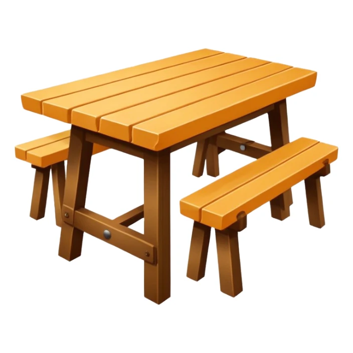 mesa alta color madera natural con bancas altas de color madera natural sticker