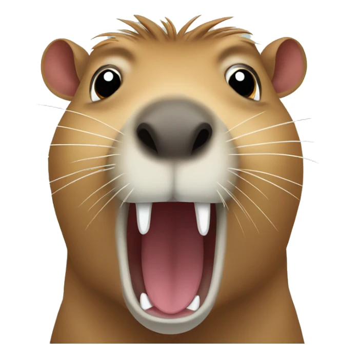 capybara in fear with mouth comically wide open sticker