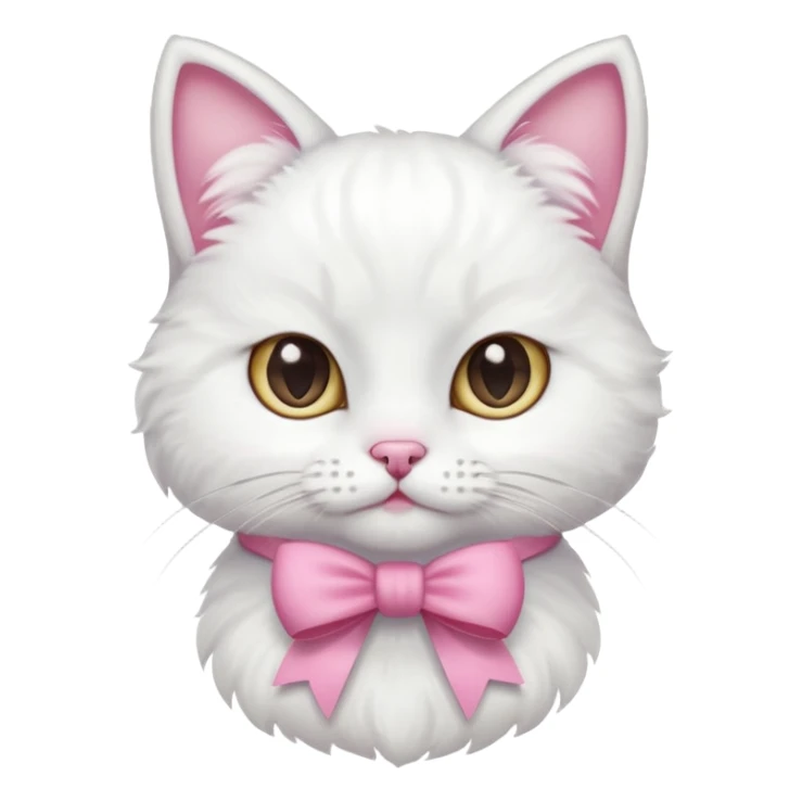 gatita tierna blanca con un monito rosita en una oreja sticker