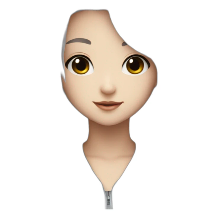 A cute anime girl with a white Hair  sticker