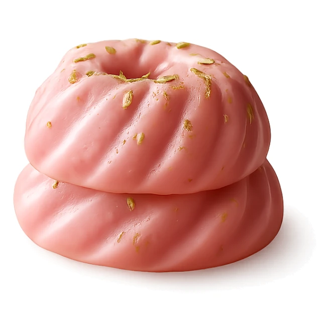 Keep the pink candy with gold flakes on a transparent background with no background visible. sticker