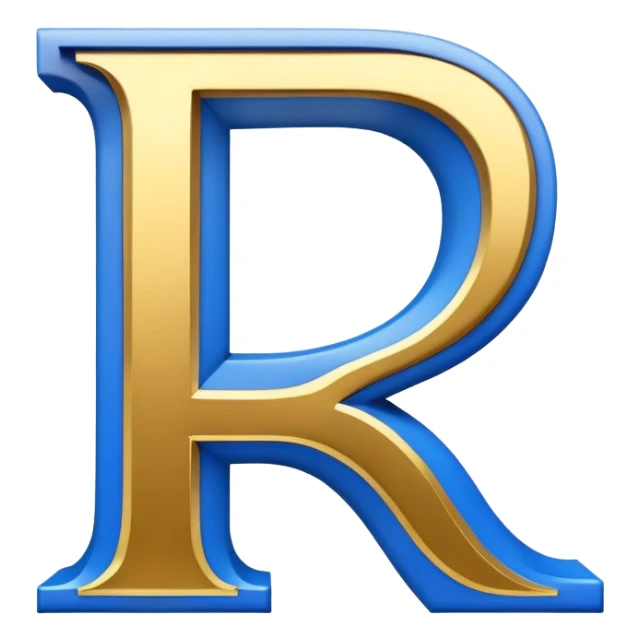 Bold Blue-White-Gold Font Big Capital “I” Letter  sticker