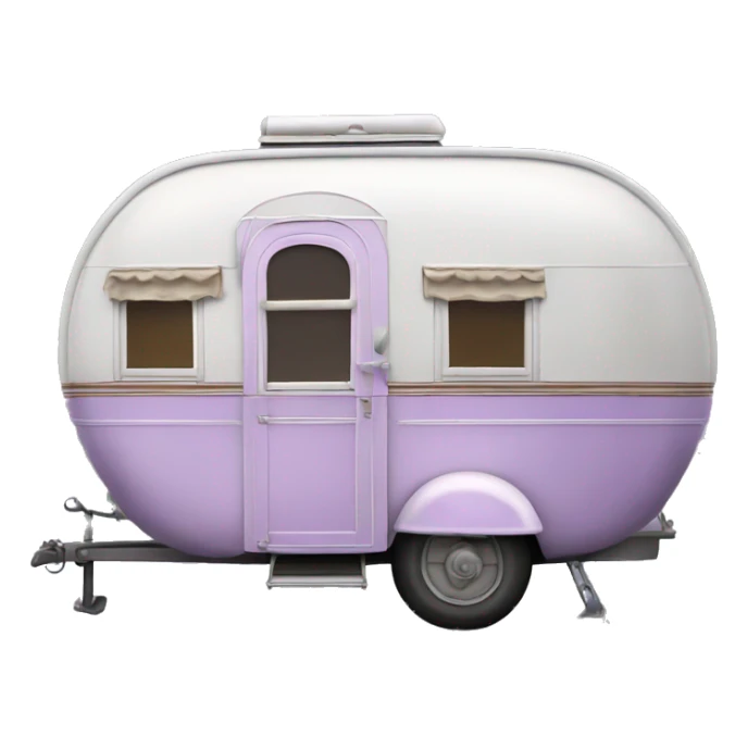 Realistic light purple vintage round gypsy caravan wagon camper sticker