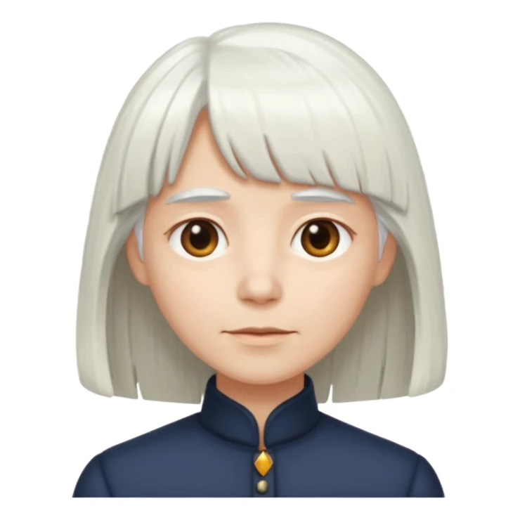 little longer white hair and bangs sticker