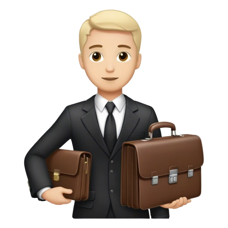 realistic male lawyer holding a briefcase  sticker